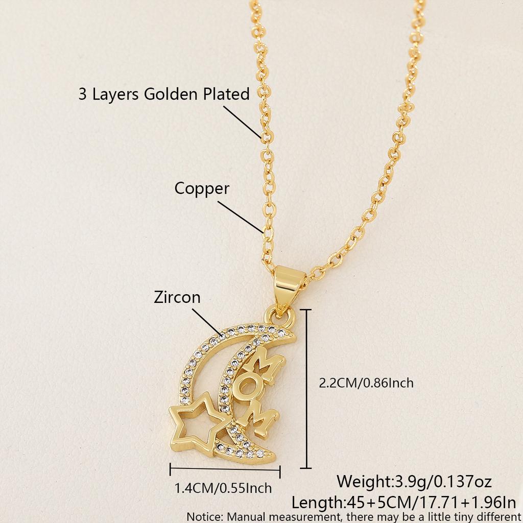 Shell Heart-shaped Peach-Flower Moon Flower Hollow Engraved Zircon Necklace