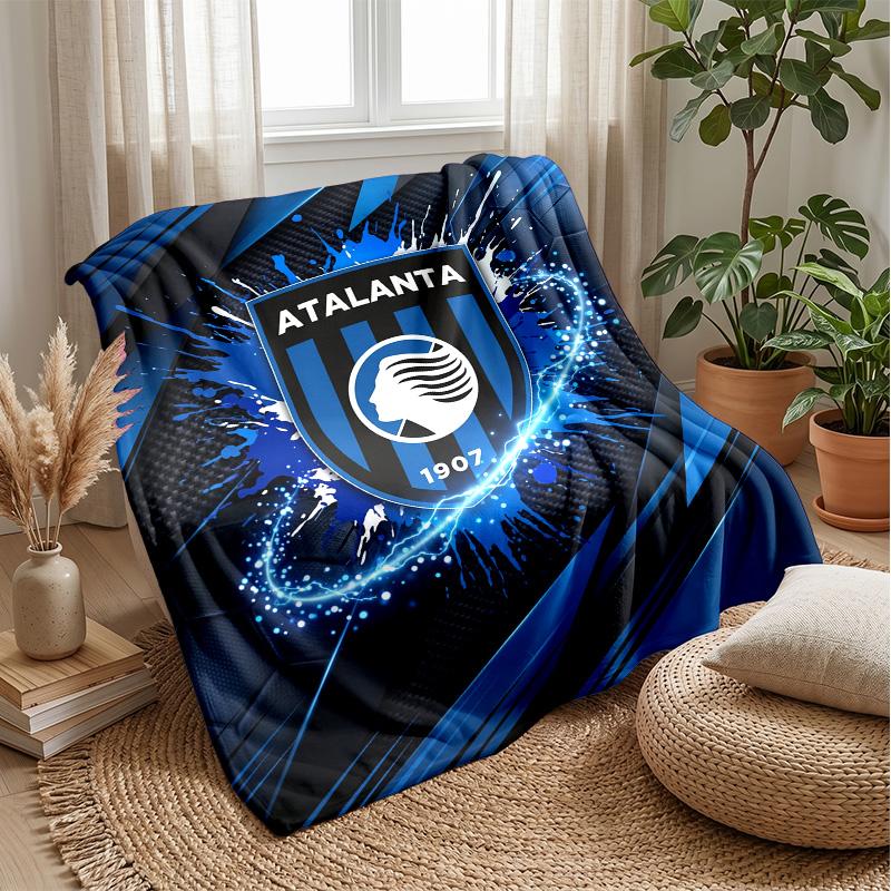 Coperta in Morbido Pile di Flanella Atalanta FC Leggera Accogliente Calda Coperta da Divano Letto Decorazione per la Casa