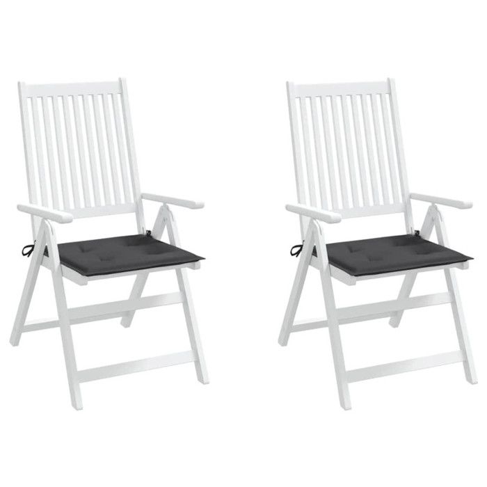 VidaXL Garden Chair Cushions 2 Pcs Anthracite 40x40x3 Cm 314002