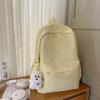 Schoolbag1011 New Versatile Japanese ins Solid Color Schoolbag Women's Casual Large Capacity Waterproof Female Student Backpack Backpack