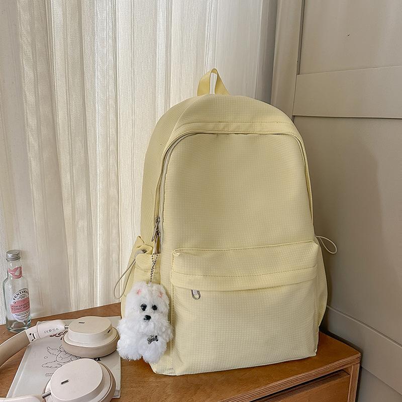 Schoolbag1011 New Versatile Japanese ins Solid Color Schoolbag Women's Casual Large Capacity Waterproof Female Student Backpack Backpack