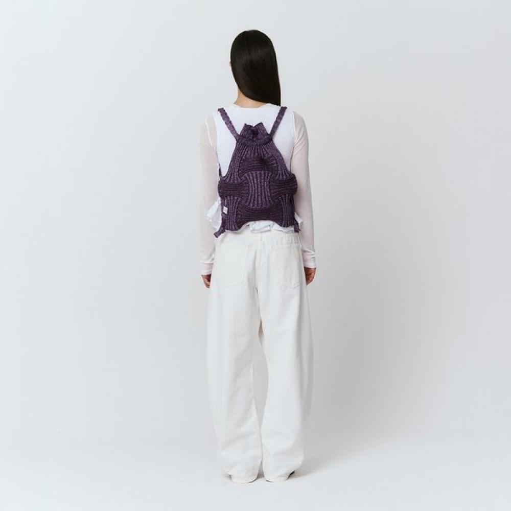 Pleatsmama Glitter Deep Purple New Bow Backpack