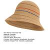Fisherman Hat Colorful Striped Pattern Short Brim Sun Protection Hat Hollow Breathable Outdoor Activities Travel Beach Sun Hat