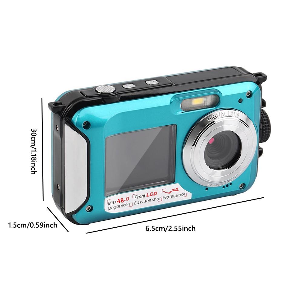 4K/30FPS Waterproof Camera 1080P UHD Video Recorder IPS Dual Screen Anti Shake Face Detection Autofocus for Vacation Snorkeling
