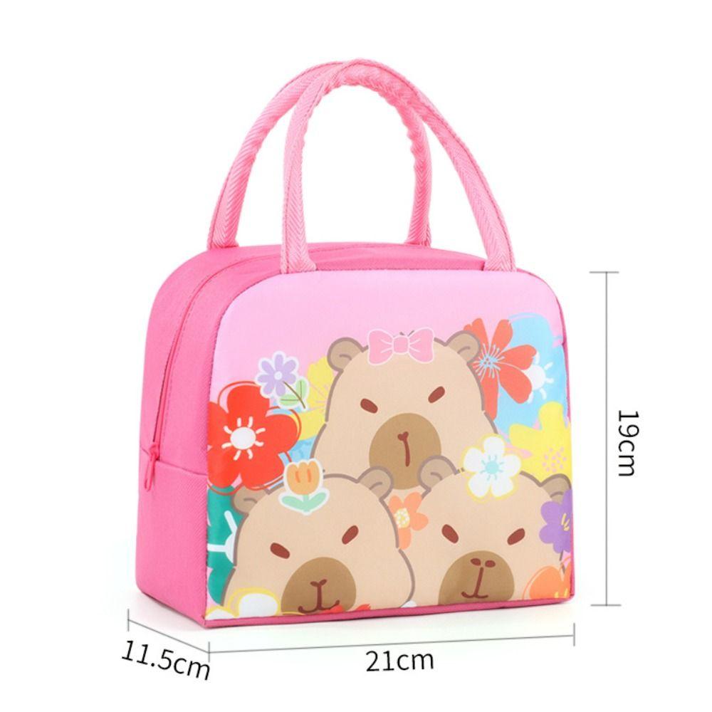 Oxford Cloth Capybara Lunch Bag 8 Colors Aluminum Film Lining Thickened Thermal Insulation Bag Cartoon Pattern Capybara Ice Pack