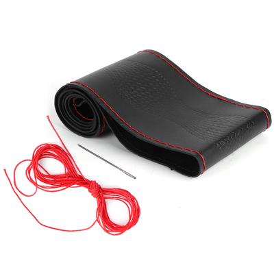 Coprivolante in Pelle 38cm 15in Universale Fai da Te Goffratura Kit Aghi&Filo Interno Auto