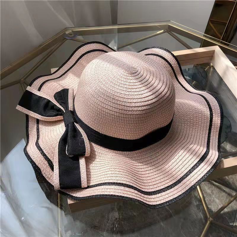 Women's Summer Straw Hat Beach Hat Seaside Sun Protection Korean Style Face-Covering Travel Vacation Versatile Sun Hat Cooling Hat