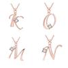 Colier pandantiv elegant cu diamante cu 26 de litere pentru femei