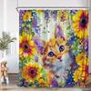 Sunflower Farmhouse Shower Curtain Farmland Truck Motivational Quote Floral Polyester Bath Curtain Country Bathroom Decorations