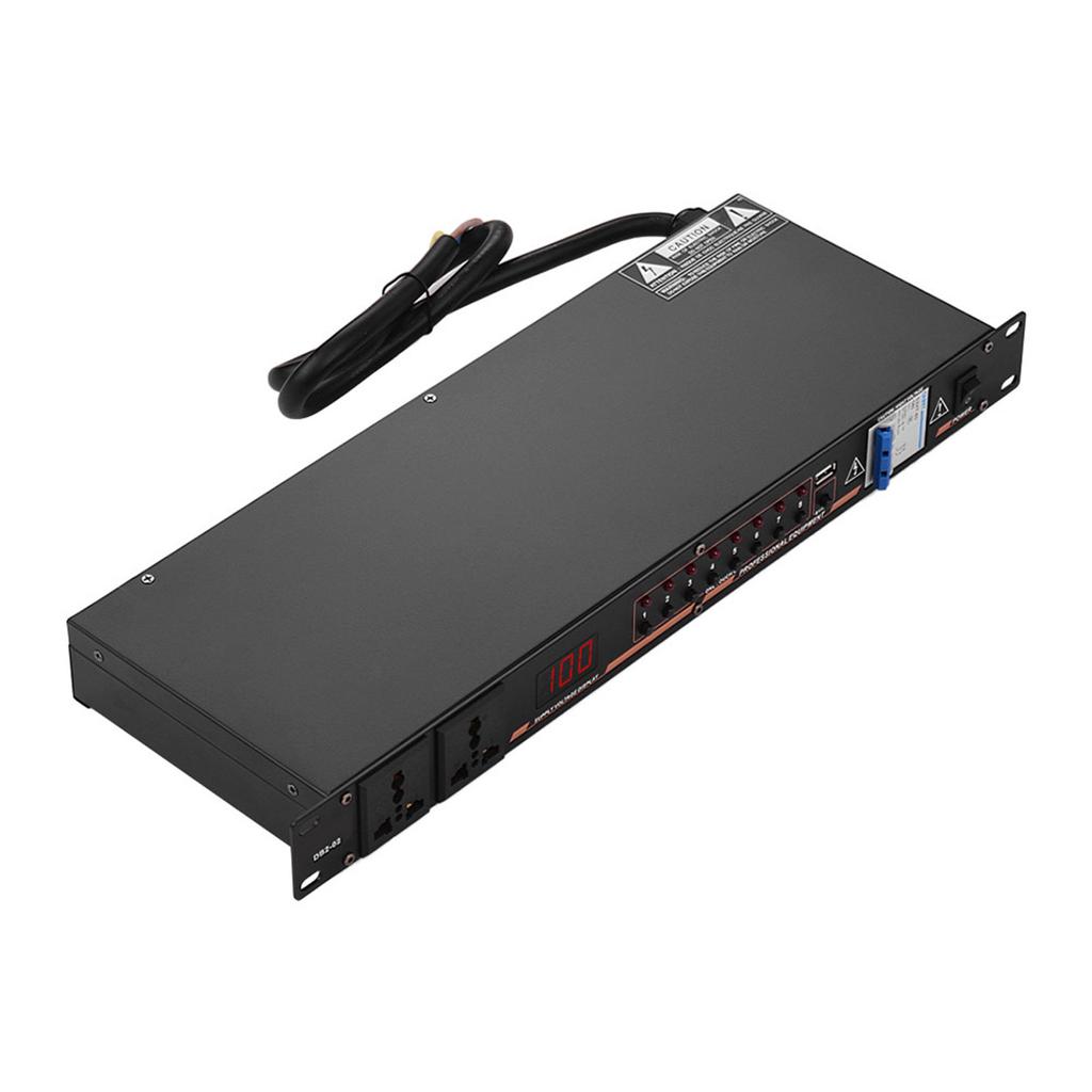 DB2 02 10 Outlet Rack Mount Power Sequence Controller Conditioner Surge Protector Power Supply Regulator with LED