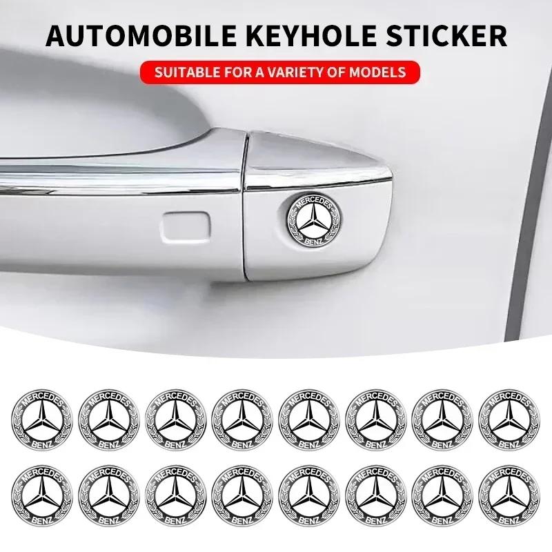 Car Door Keyhole Sticker Auto Lock Decoration Protection Decal for Mercedes Benz B/C/E/S Class A Class C200L GLC GLK New CLA GLA UVWXY1