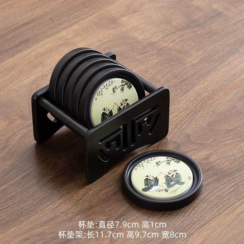 Chinesische Bakelit Wasseraufnahme Teeuntersetzer Hitzebeständige Matten und Rutschfeste Aufbewahrung Kung Fu Teetassenhalter Zubehör