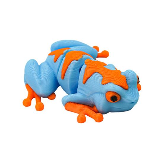 1/2/3Pcs 3D Printed Tropical Frog Ornament Movable Joints Frog Figurine Mini Articulated Frog Figure Fidget Toy Desktop Decoration Ornament