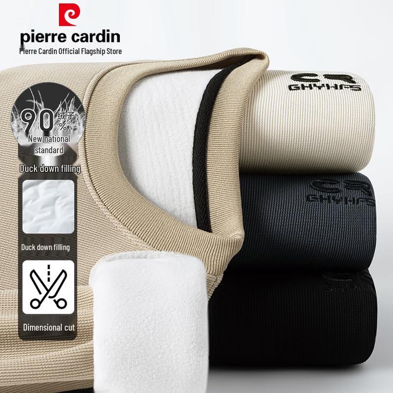 Pierre Cardin Men's 90% Down Blend Winter Knit Pullover Sweater