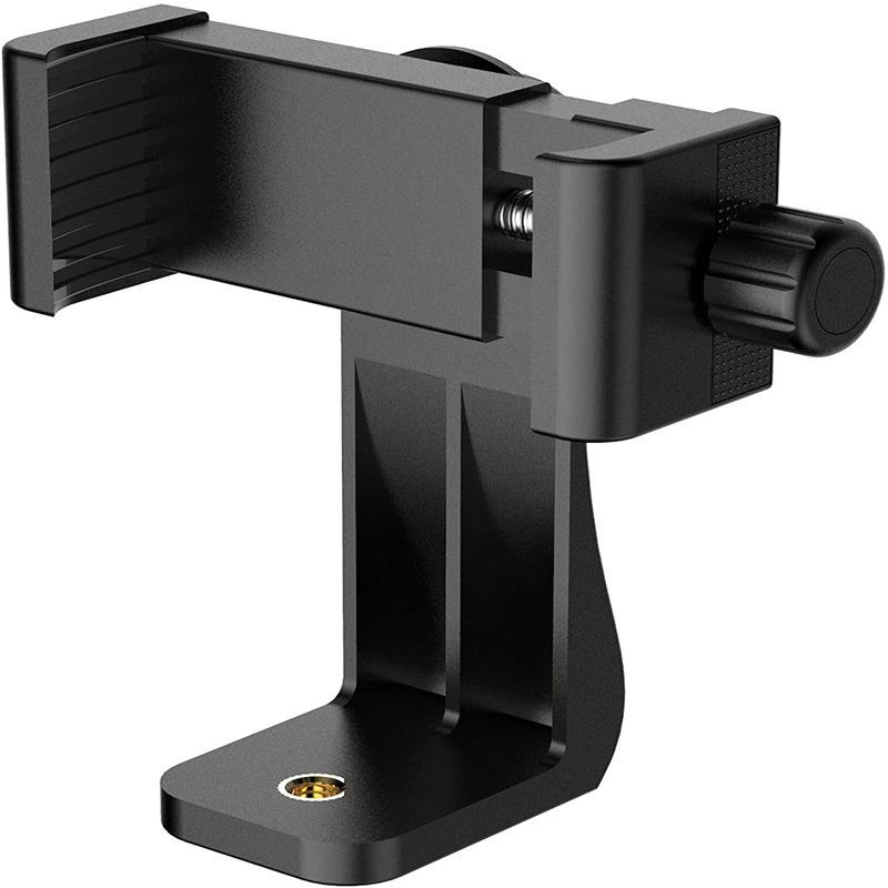 Adjustable Phone Clamp Holder for Tripod Mount Compatible with Various Smartphones and Cameras with Secure Grip and Durable Construction One Size
