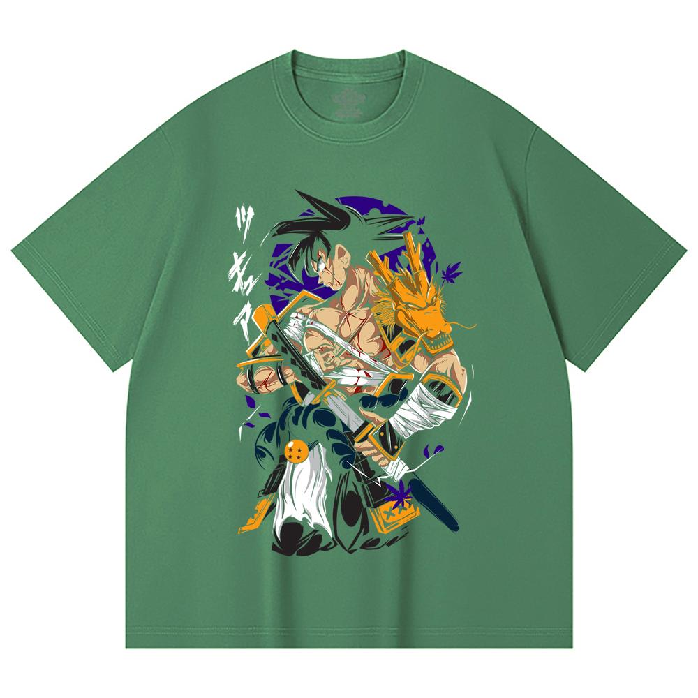 230 Gsm 100% Cotton Dragon Ball V68 Goku Samurai Print Unisex Heavy Cotton T Shirt