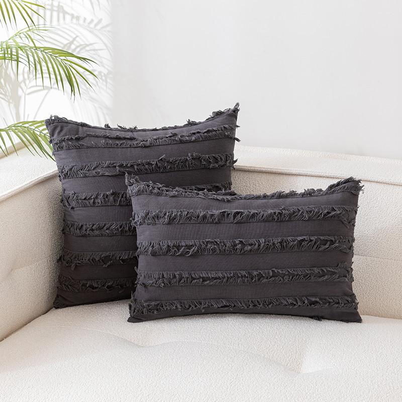 Bohemian Style Cotton And Linen Pillowcase Pillow Without Core Cut Flower Tassel Sofa Cushion Cover