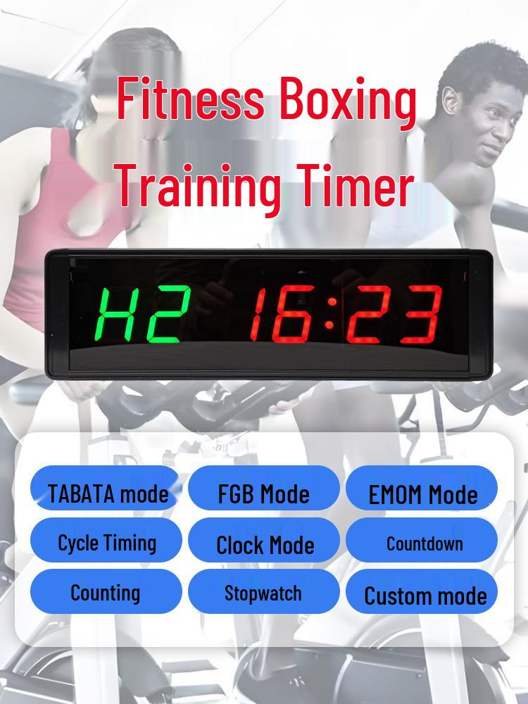 

1.5 6-Digit Fitness Timer: Positive/Negative Countdown, Perfect for Boxing, Fighting Training, and Competition Timing Green Timer (Chinese Remote Manual)