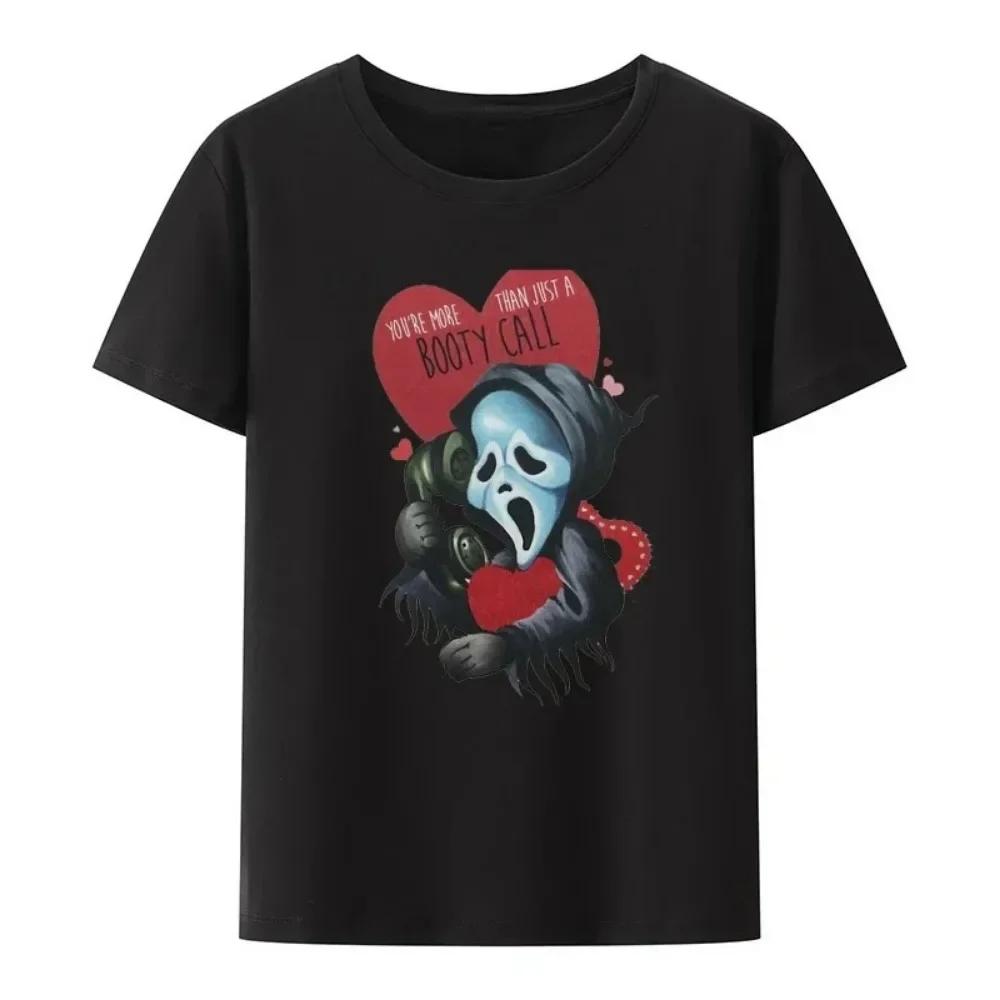 2025 Summer Halloween 100% Pure Cotton T-shirt, Horror Movie Harajuku Graphic Popular Gothic Men's T-shirt