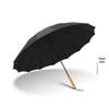 16-Rib Wind-Resistant Straight and Curved Handle Umbrella with Custom Logo