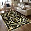 Black Gold Floral Turkish Print Carpet Living Room Sofa Area Rug Home Decor Bedside Area Rug Balcony Kitchen Table Floor Mat