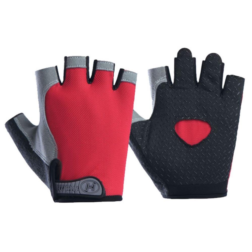Male and Female Half Finger Outdoor Cycling Sports Mountaineering Yoga Fitness Shock Absorption Non-slip Breathable Finger Gloves