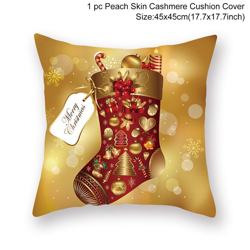 Christmas Cushion Cover  Decoration Home Santa  Decorations  Gift Navidad Happy New Year 2022