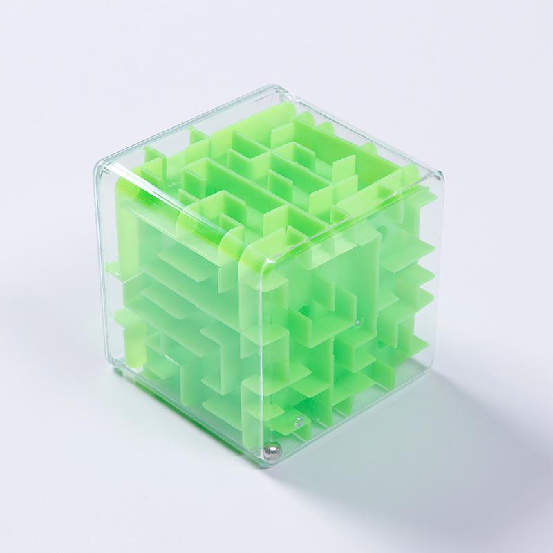 3D Лабиринт-куб с шариком для детей – Интерактивная игрушка-головоломка зелёный
