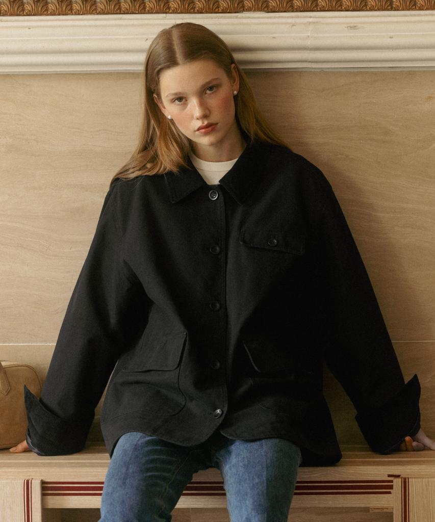 Ttudement Cotton Work Jacket Black