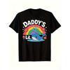 Lustiges Papa's Kleines T-Shirt für Damen & Herren - Unangemessenes Humor-Spritzpistolen-Grafik-T-Shirt mit Regenbogen & Sternen, Retro locker geschnittenes Kurzarmshirt für den Pool