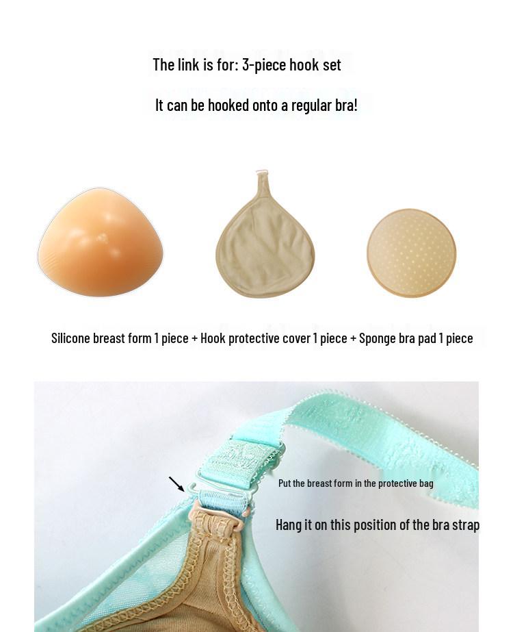 Silikon-Dreiecks-Brustprothesen mit Haken - Schweißabsorbierende Schutzpolster für die Zeit nach der Operation für den Sommer