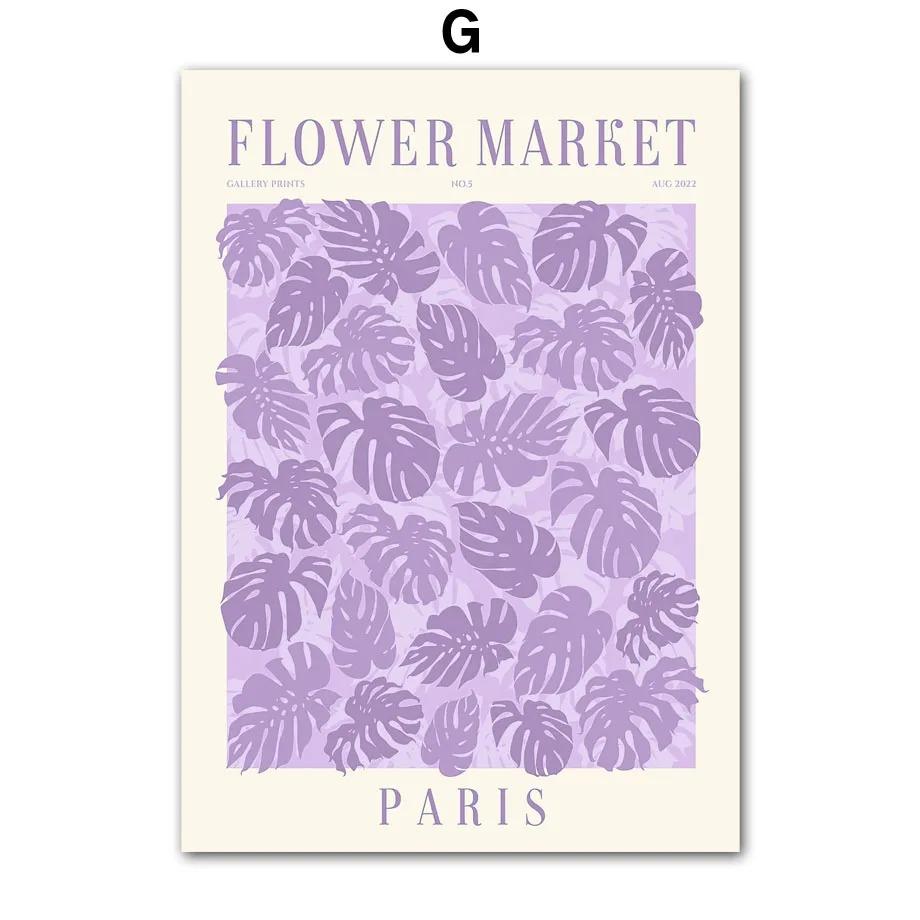 Colourful Flowers Market Daisy Lily Quote Wall Art Minimalist Print Canvas Painting Posters for Living Room Modern Home Decor