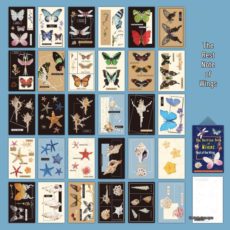 Mu Ran Feather s Rest Butterfly Thank You Postcard Set