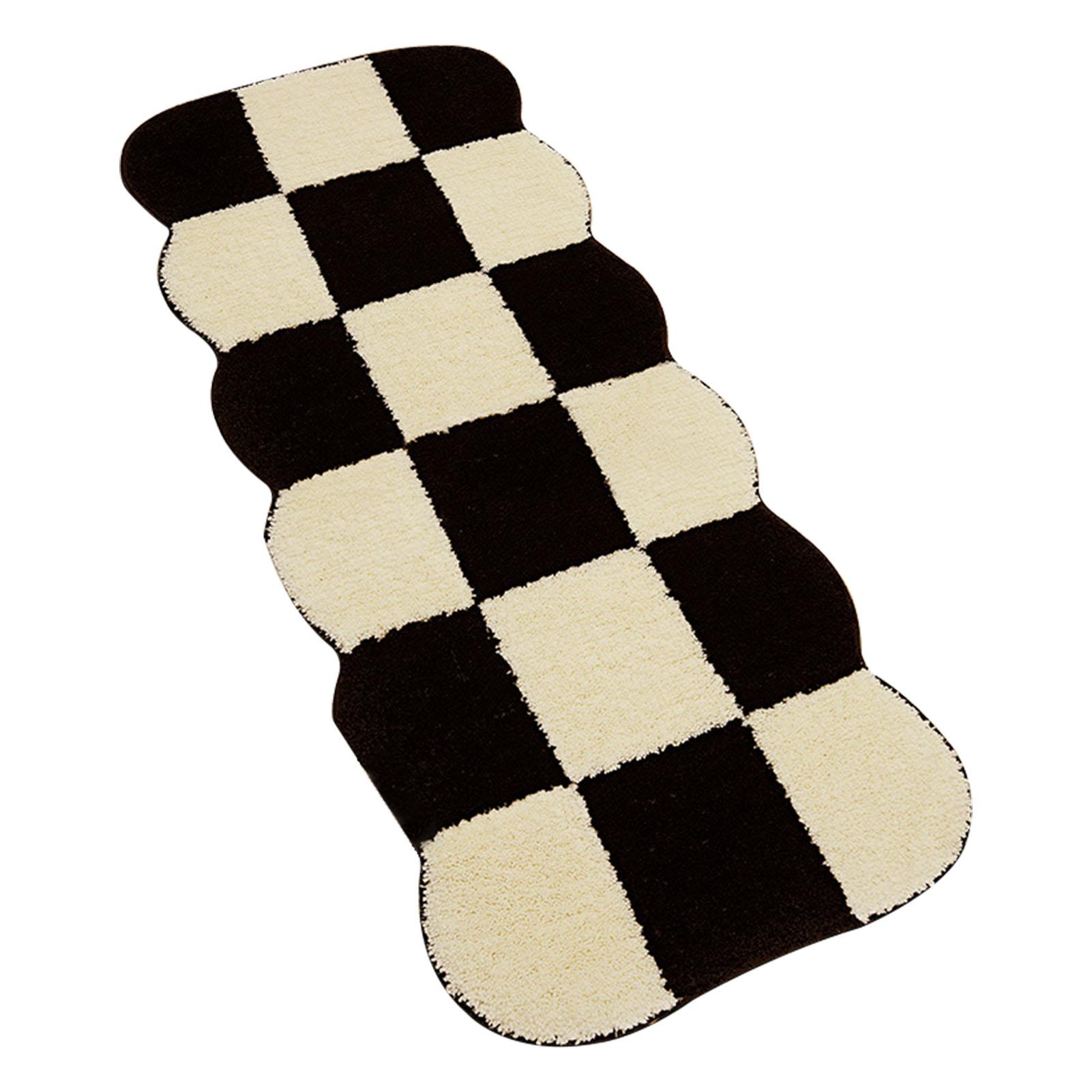 

Коврик-дорожка Черно-белый клетчатый узор Винтажный стиль Водопоглощающий Пятноустойчивый Ковер-дорожка для дома Комната Тип1 40x120cm