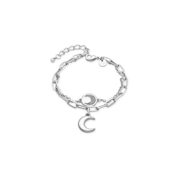 Bracelet - LUXENTER - Luna - Zircone Brillante - Plaqué Finition En Rhodium - Argenté