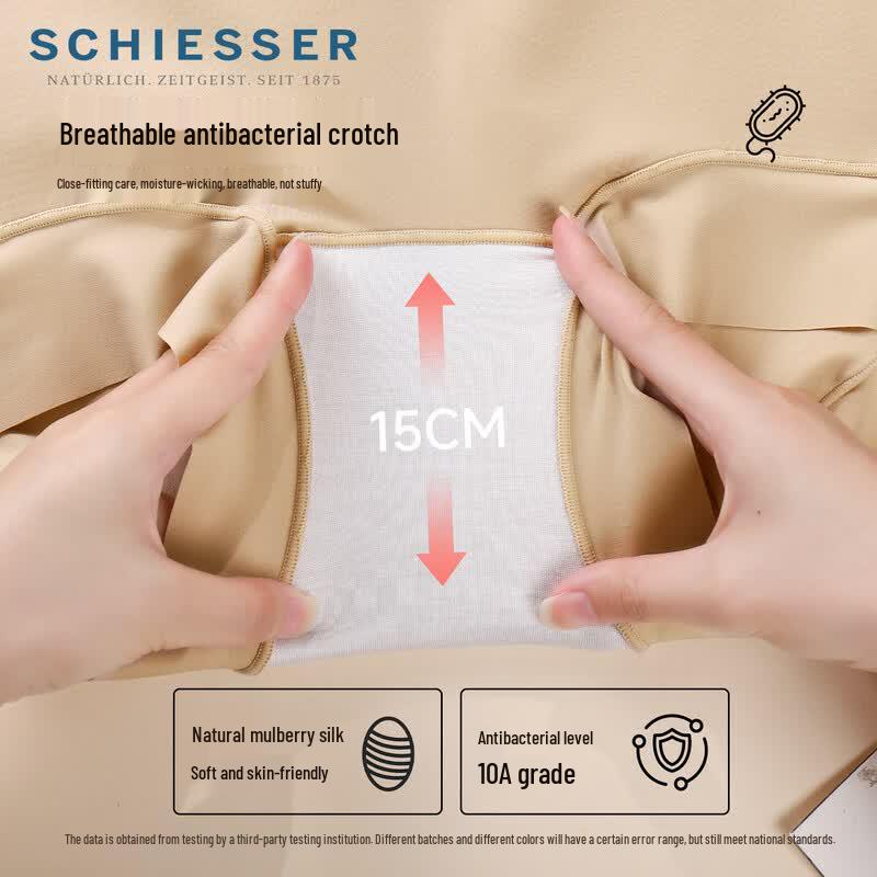 Schiesser Women's Seamless Mulberry Silk High-Waist Tummy Control Boxer Briefs