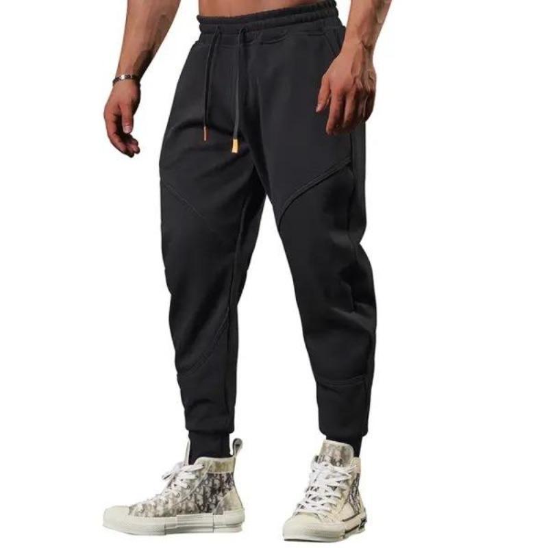 Мужские спортивные штаны Свободные длинные брюки Jogger брюки Повседневные спортивные однотонные спортивные штаны для фитнеса Мужские спортивные штаны M чёрный