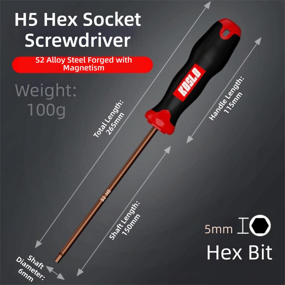 New Internal Hex Hexagonal Screwdriver Straight Shank Extended Length Maintenance Tool H2.5/4mm Hand Tool