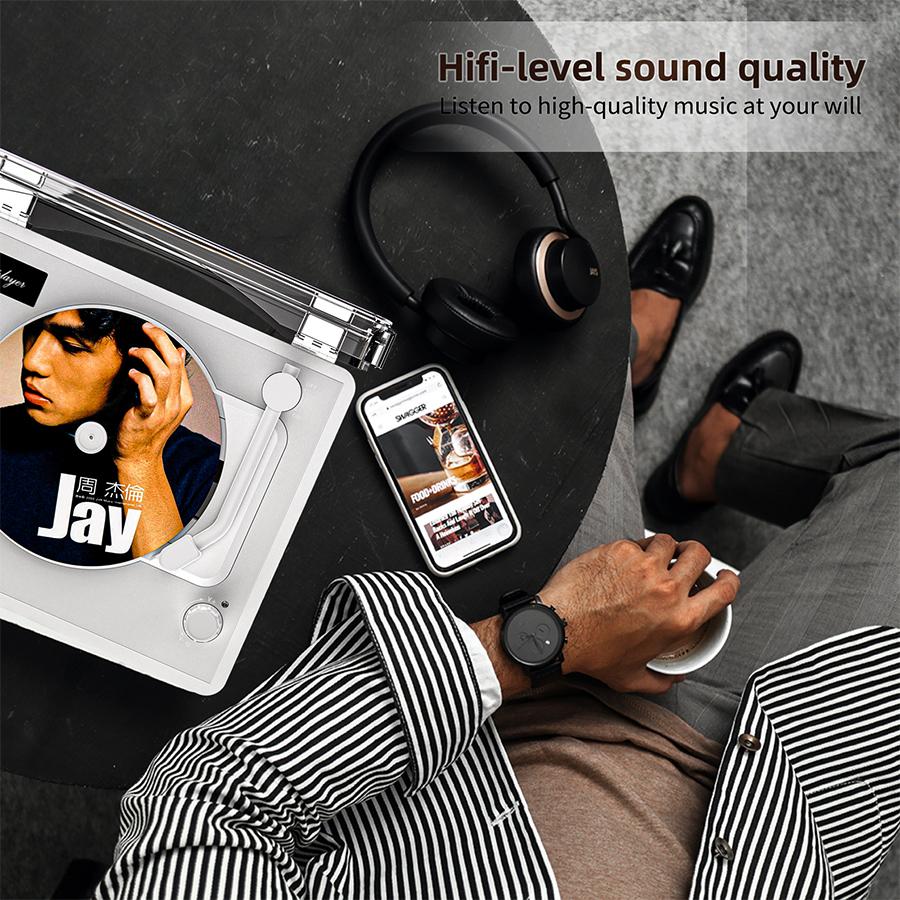 Bezztrátový CD přehrávač Obousměrný Bluetooth 5.0 LED Ambient Light Vestavěný reproduktor HIFI hudební přehrávač FM rádio Dobíjecí USB přehrávání