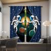 2pcs Modern Polyester Astronaut Curtains   Rod Pocket Space-Themed Drapes   Machine Washable   Adventure Bedroom Decor   Semi-Sheer