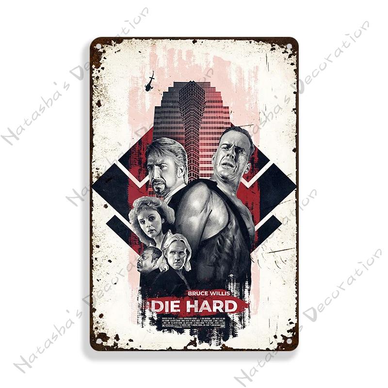 American Movie Die Hard Metal Signs Retro Metal Tin Sign Garage Man Cave Wall Decor Retro Metal Signs Vintage Industrial Decor