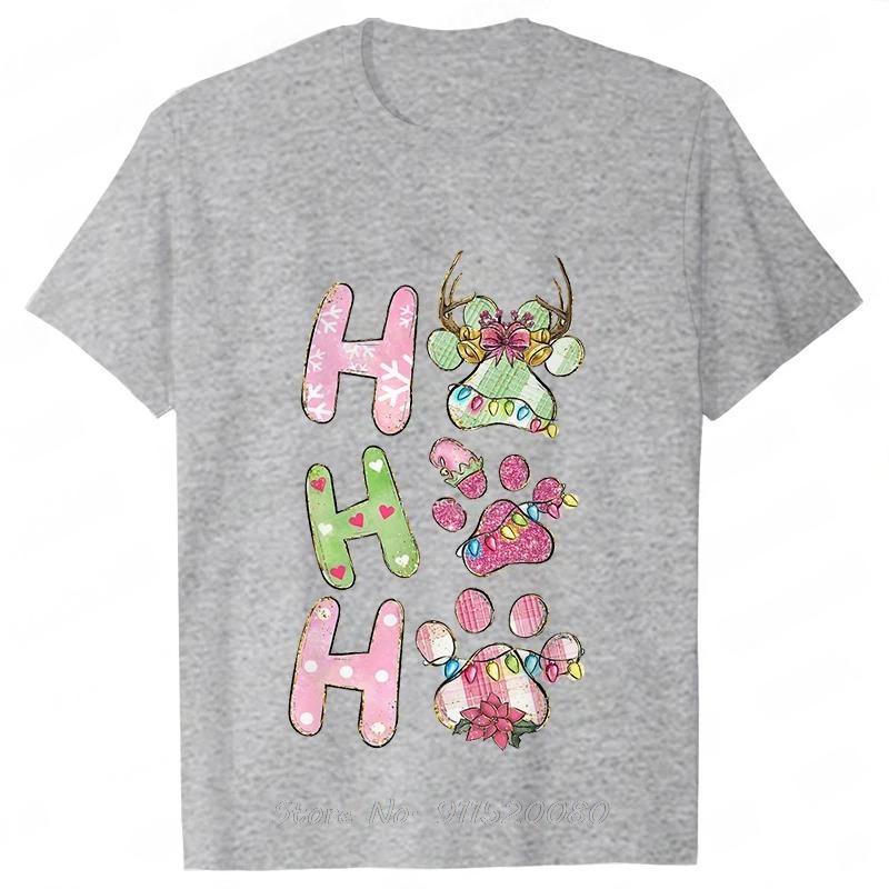 Ho Ho Ho Paw Graphic Oversized Tshirt Christmas Gift Simple Casual Xmas Cotton Tshirt Funny Unisexs Clothing Unisex Tops Tees