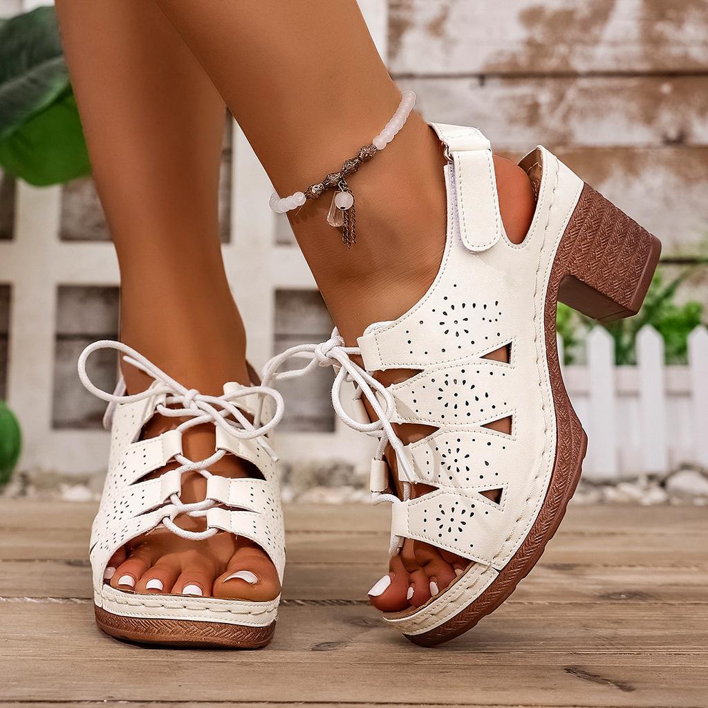 Fashion 2025 Plus Size Women High Heels Platform Sandals Lightweight Thick Heel Summer Sandals Comfort Non Slip Shoes Sandalias De Mujer