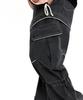 Aleseuseussi Knee String Cargo Denim Pants - Gray