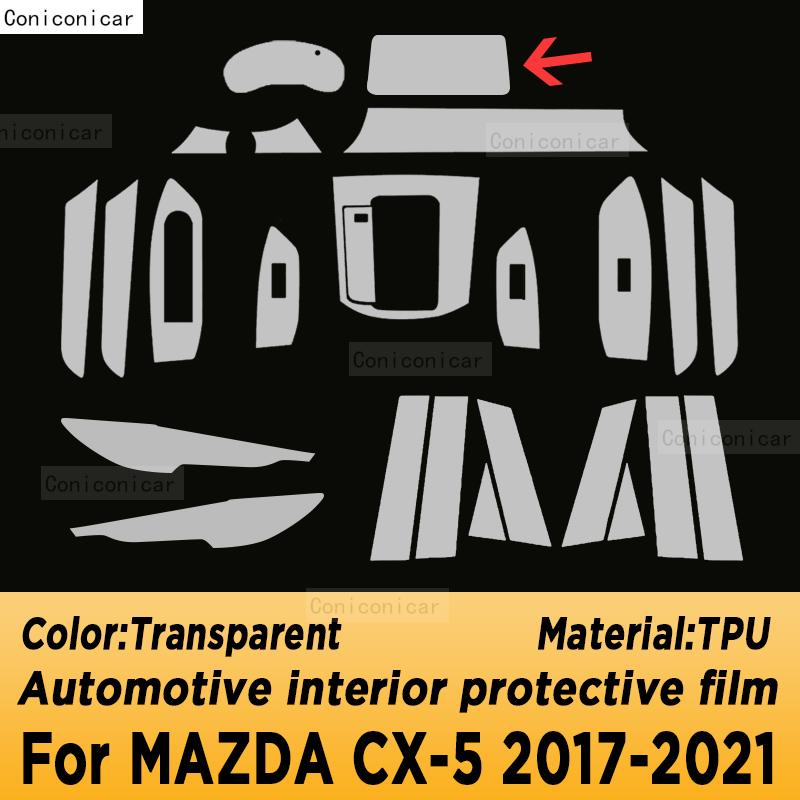 For Mazda CX-5 2017-2024 2023 Car Interior Center Console Transparent TPU Protective Anti-scratch Repair Film Accessories