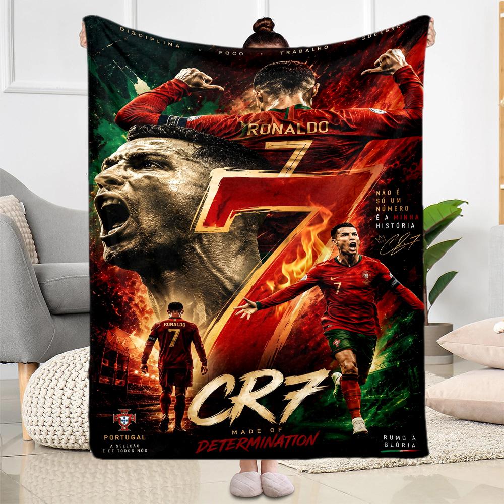 Ronaldo's Crz Football Legends Blanket Ultra-Soft Great for Sofa Livingroom Seaside Four Seasons Universal Modern Gift for Travel Home Birthdays