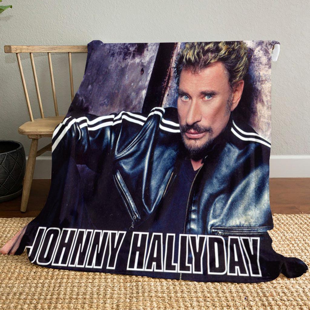 French legendary rock singer and actor Johnny Hallyday blanket soft home furnishing nap decoration four seasons warm Sherpa blanket U17