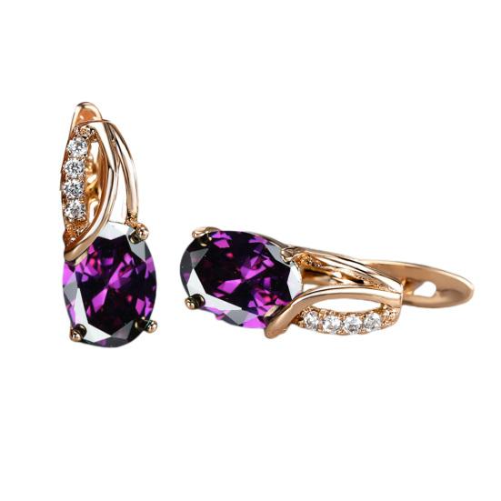 Attraktive Ohrringe mit Schnalle, oval, weiblich, exquisit