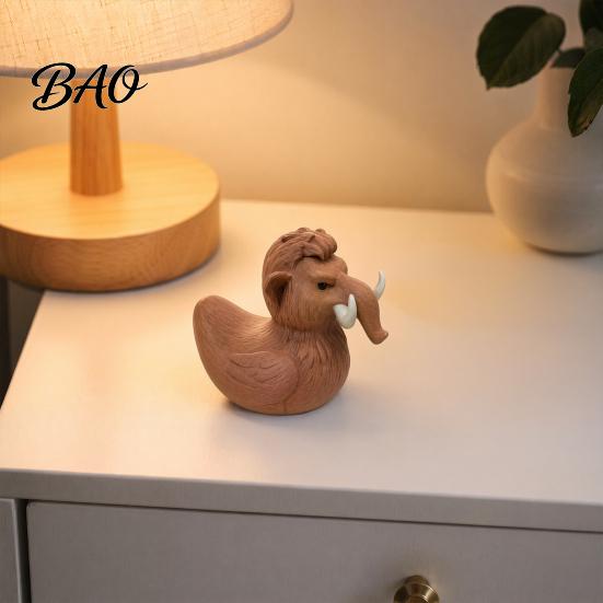 Mammoth Duck Statue Figurine, 3D Printed Ornament, Funny Unique Animal Figurine Statue, Novelty Desktop Decoration for Home Table Shelf Retro Style