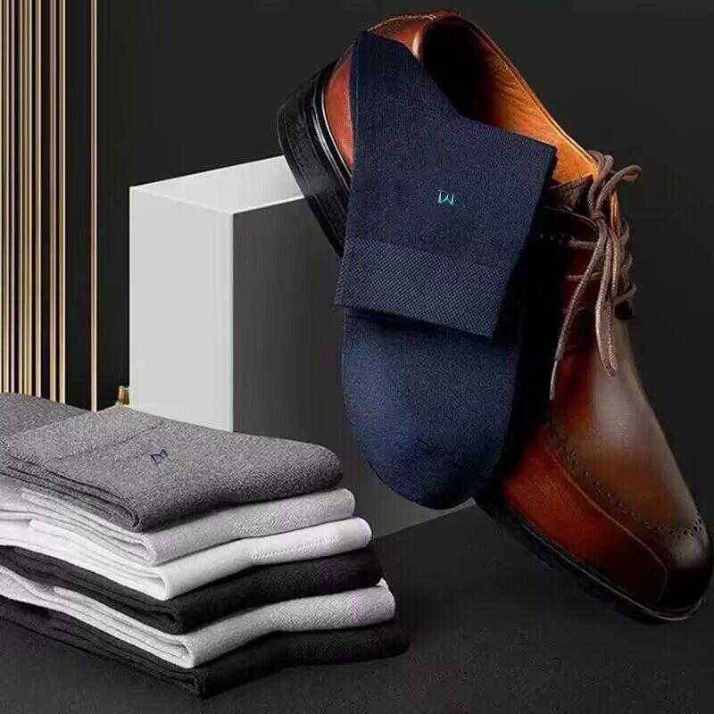 Calcetines Antibacterianos de Media Caña para Hombre - Transpirables, Desodorizantes, Antisudor, Business Casual para Todas las Estaciones